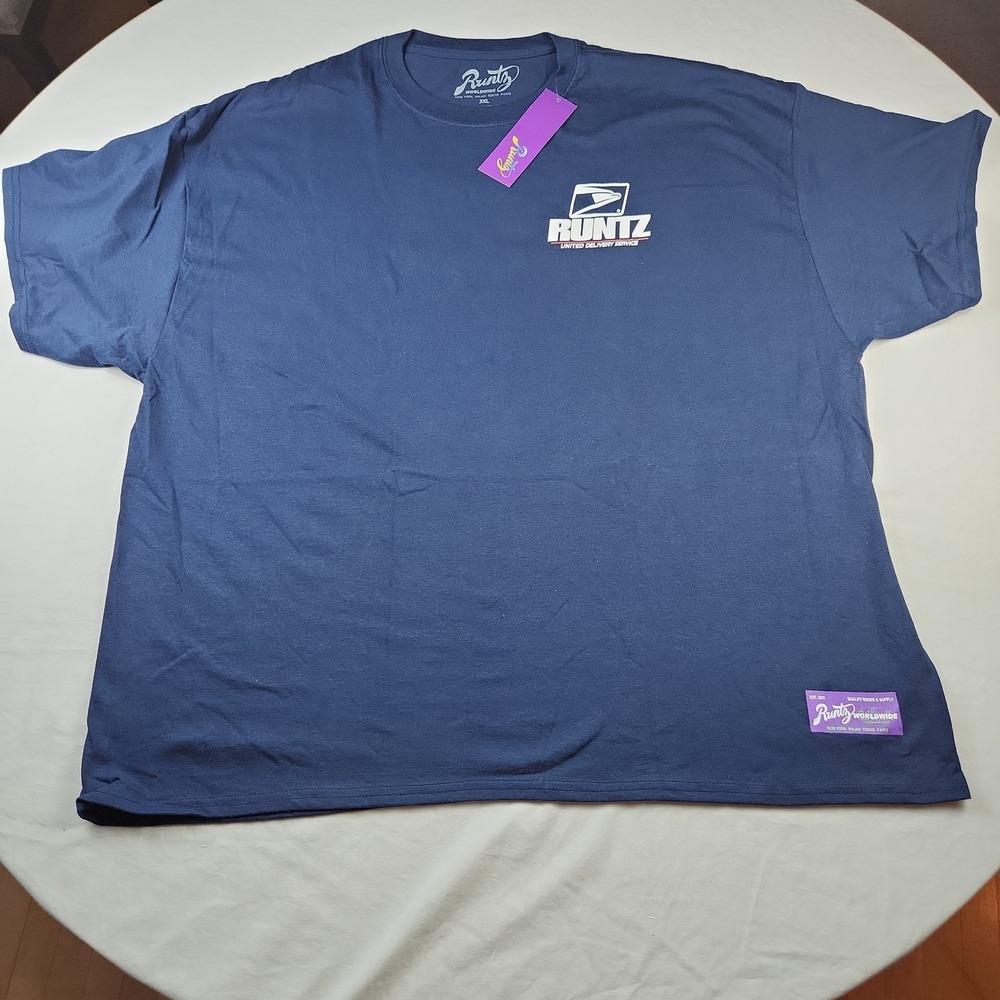 Runtz United Delivery Service Parody Shirt Navy Blue Sz 3XL New Tag Streetwear